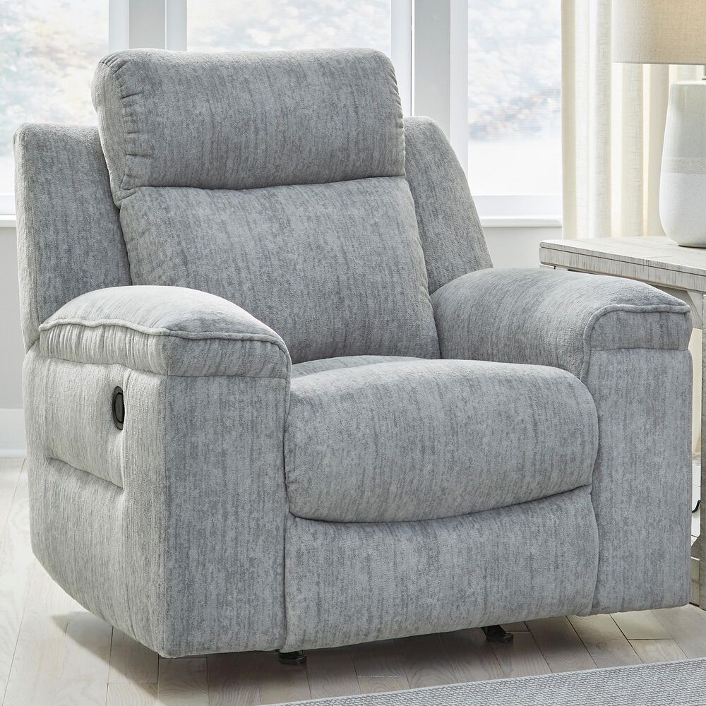 Ashley Buntington Manual Rocker Recliner in Pewter, , large