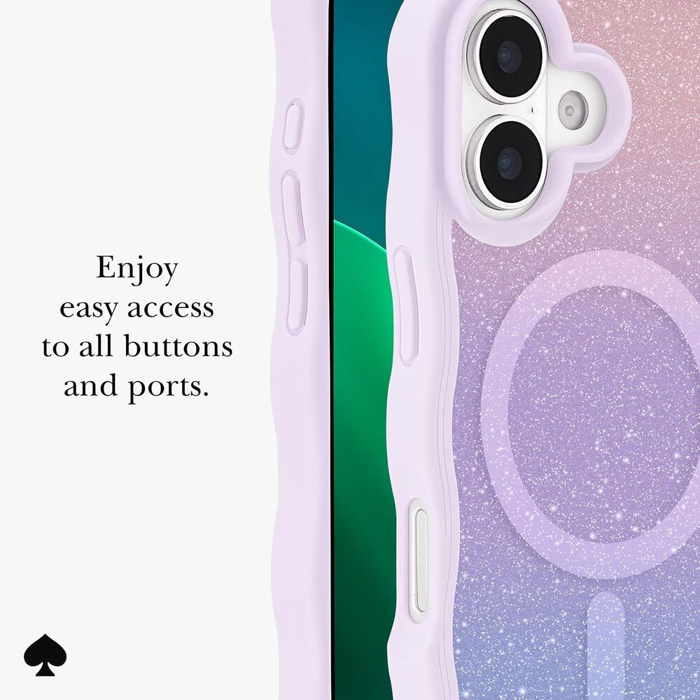 Kate Spade Wavy MagSafe Case for Apple iPhone 17 in Opal Glitter, , large