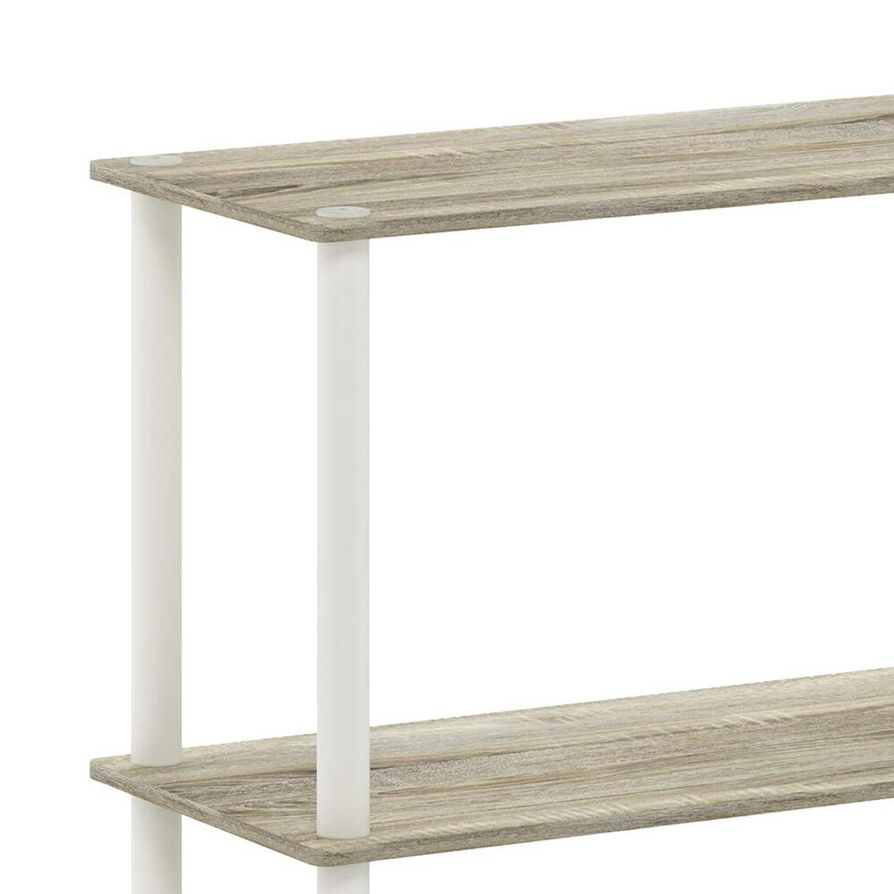 HOMLUX 3-Tier Compact Open Storage Bookshelf in Sonoma Oak and White, , large