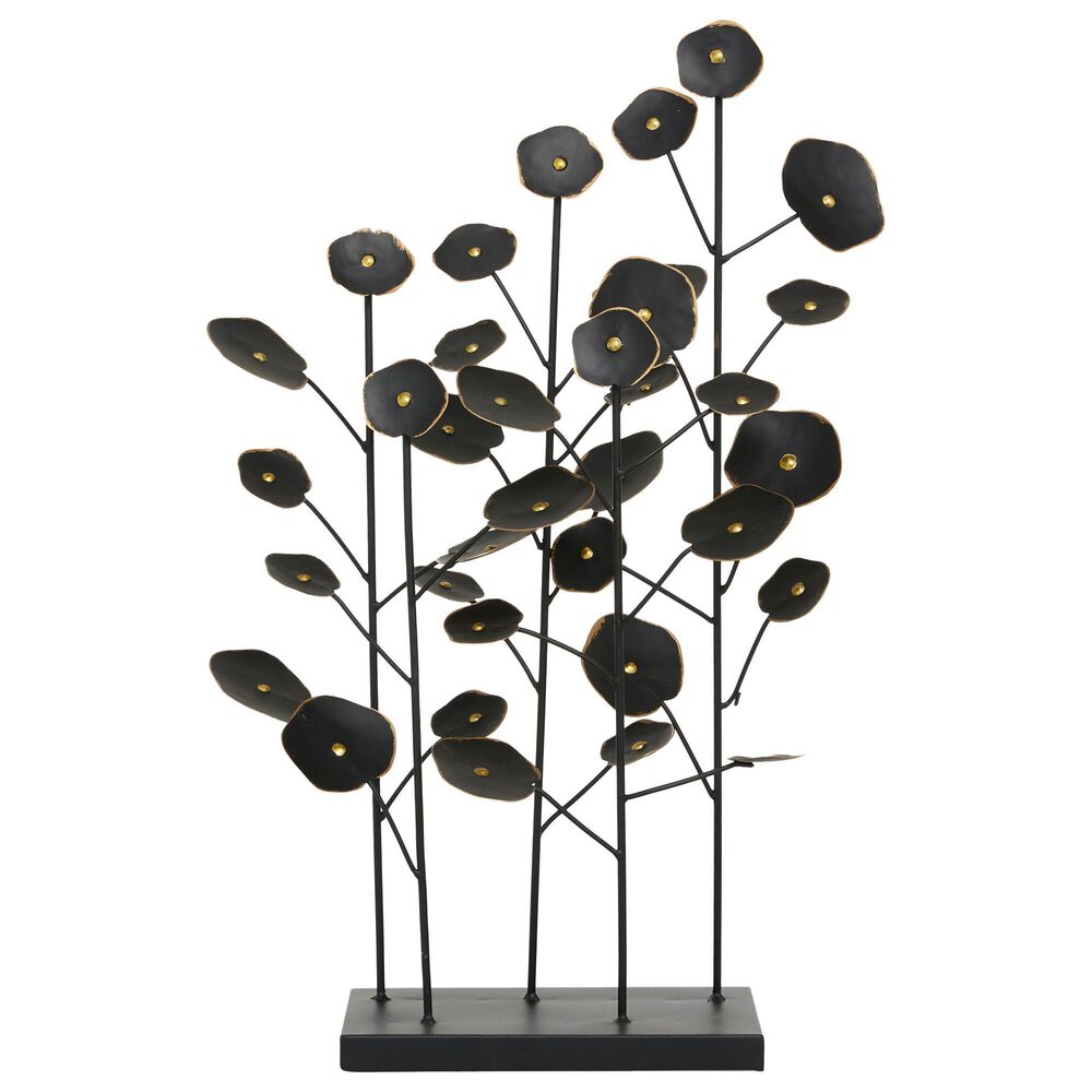 Maple and Jade 21" Contemporary Metal Sculpture in Black, , large