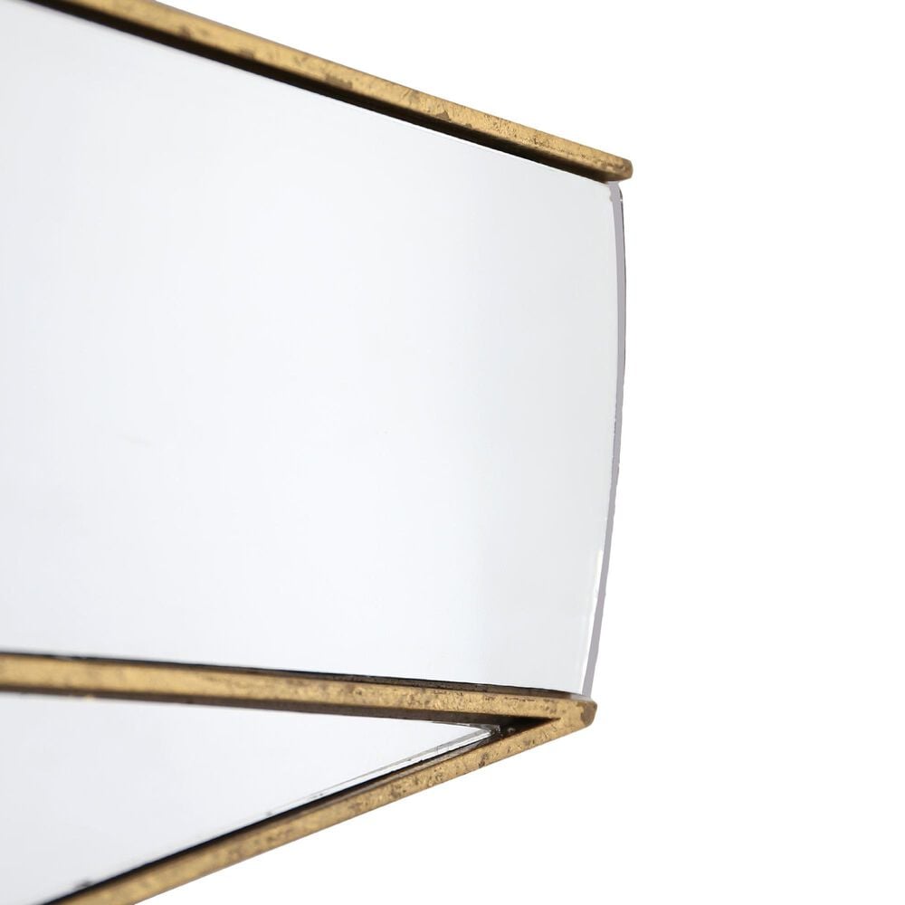 Flair Industries Round Wall Mirror in Ribboned Gold, , large