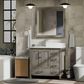 Lexora Home Jacques 36" Left Offset Single Bathroom Vanity in Distressed Grey with 2 cm White Quartz Top and Rectangular Sink, , large