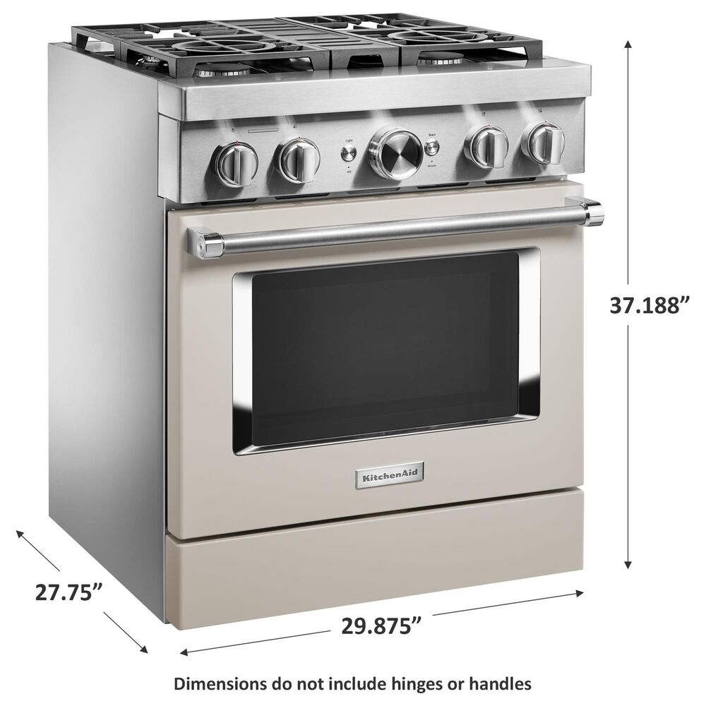 KitchenAid 30&quot; Professional Smart Dual Fuel Range in Matte Milkshake, , large