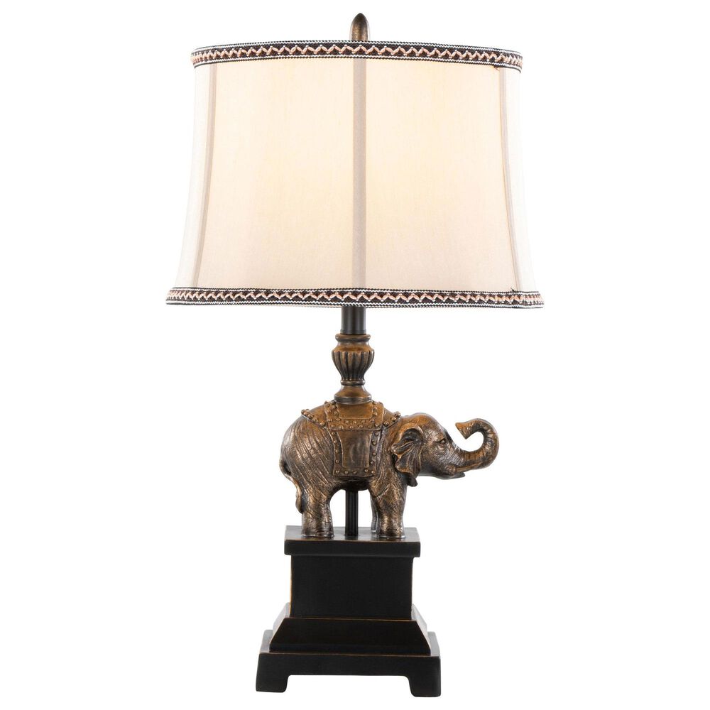 Grandview Gallery Elephant Polyresin Table Lamp in Bronze, , large