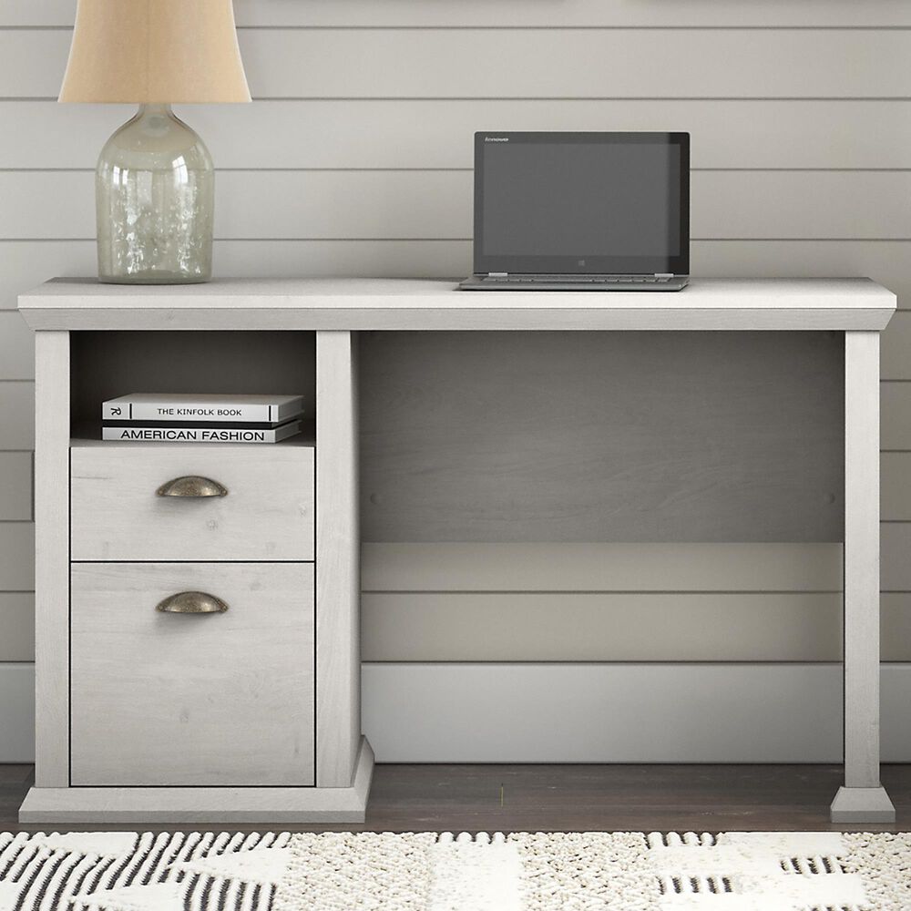 Bush Yorktown 50" Office Desk in Linen White Oak Nebraska Furniture Mart