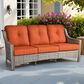 HOMLUX Outdoor Wicker Conversation Sofa in Orange, , large