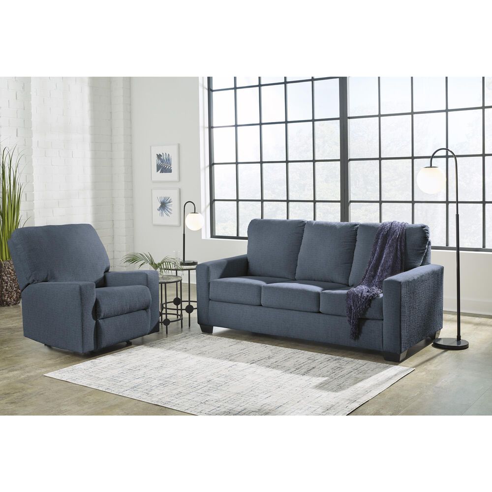 Ashley Rannis Manual Rocker Recliner in Navy, , large