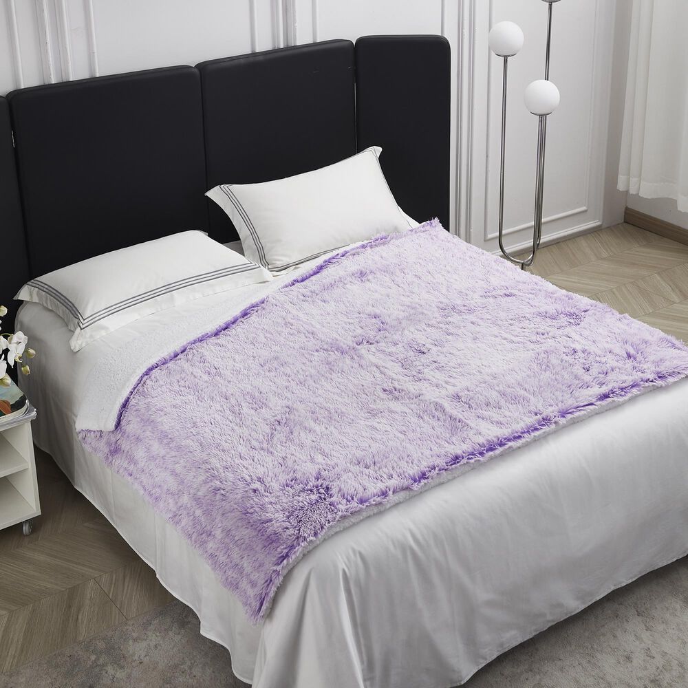 Duke Imports Orchid Frost Plush Throw in Purple, , large