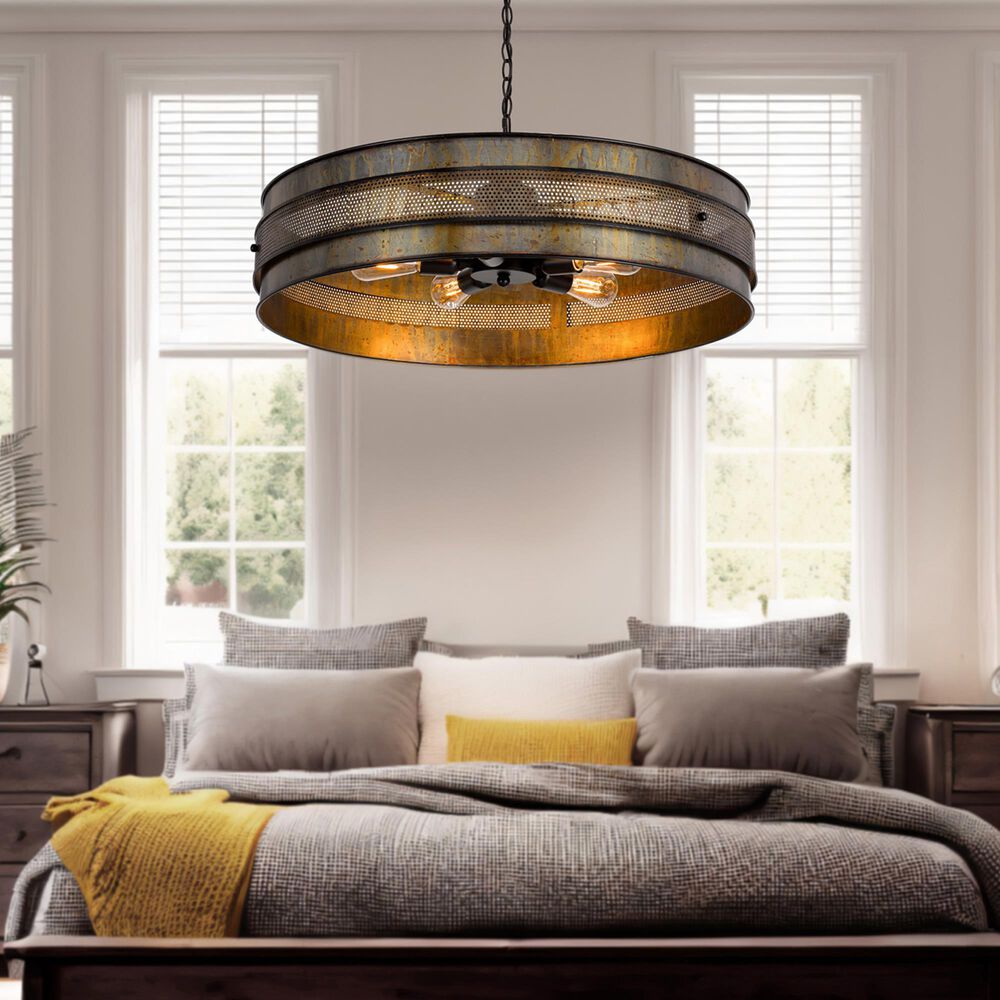 Cal Lighting Heraklion 5-Light Chandelier in Aged Bronze, , large