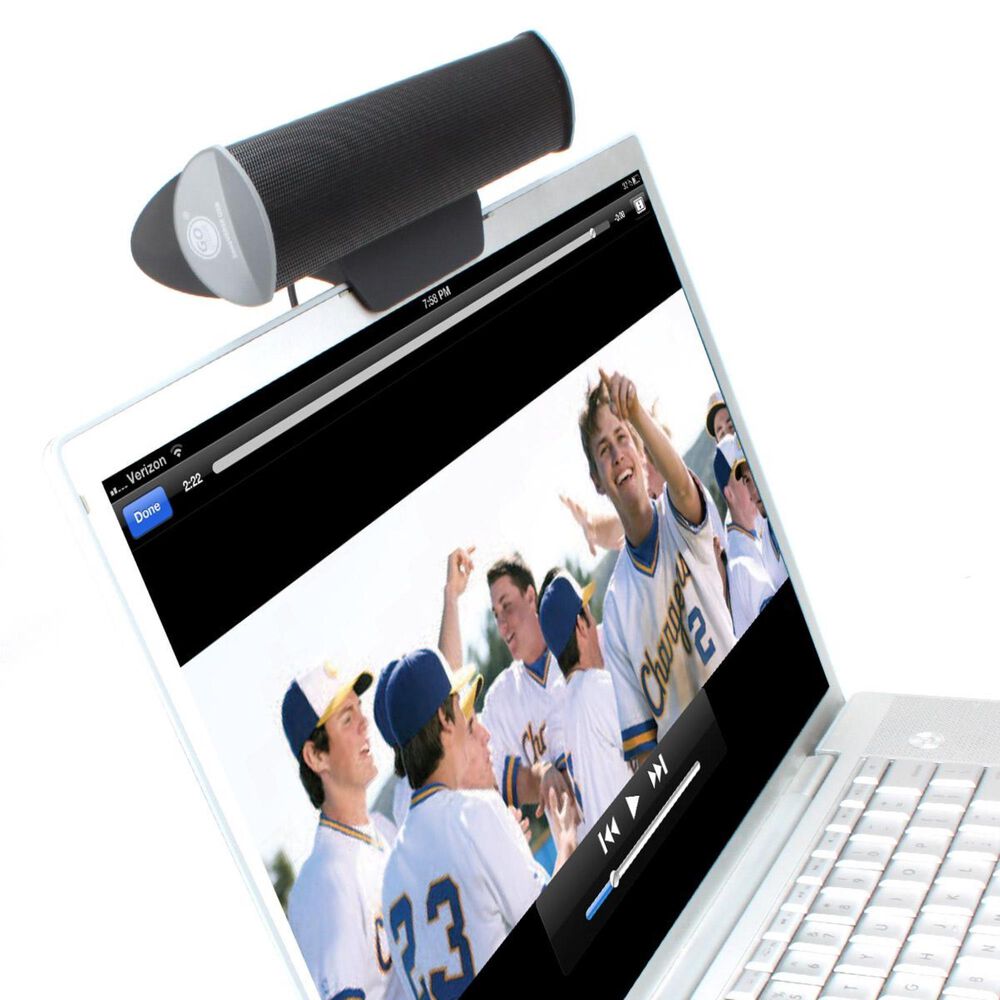 Go Groove USB Laptop Speaker Bar with 2 High Excursion Drivers, Black, large