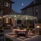 HOMLUX 15" Double-Sided Outdoor Market Umbrella with Sandbag Base and RGB LED Lights in Light Gray, , large