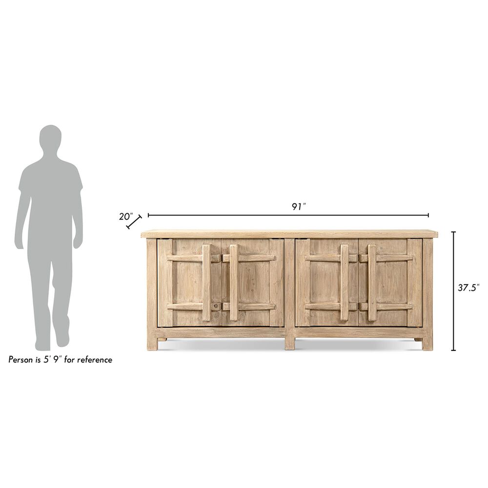 Jennifer Taylor Home Rowan 91" 4-Door Sideboard in Heritage Light Natural Brown, , large