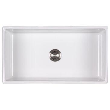 MS International Undermount Farmhouse Single Bowl Kitchen Sink in White, , large