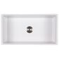 MS International Undermount Farmhouse Single Bowl Kitchen Sink in White, , large