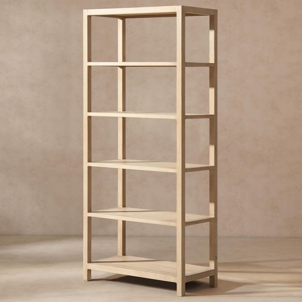 Jennifer Taylor Home Ellis 5-Shelf Bookcase in Light Natural Cerused, , large