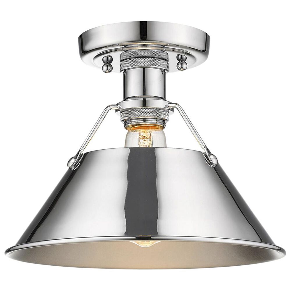Golden Lighting Orwell CH Flush Mount in Chrome with Chrome Shade, , large