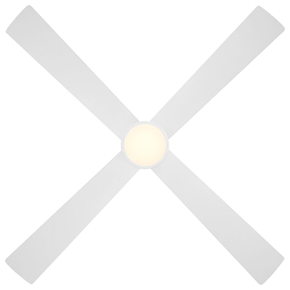 Minka-Aire Falco 54" Flush Mount Ceiling Fan with LED Light in Flat White, , large