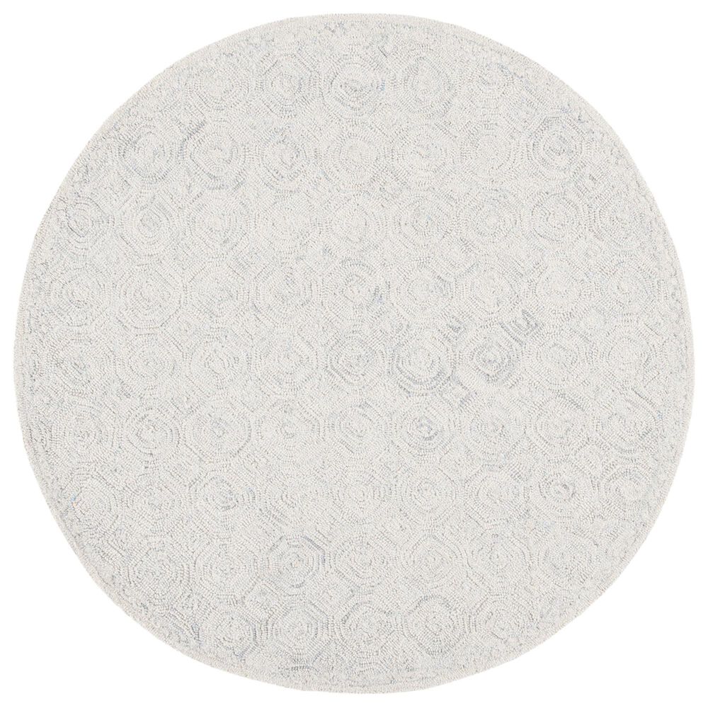 Safavieh Micro-Loop 5" Round Silver and Grey Area Rug, , large