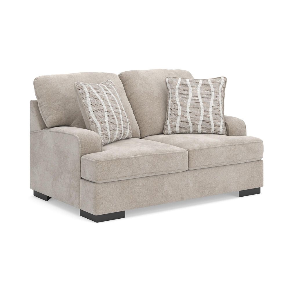 Ashley High Profile Stationary Loveseat in Taupe, , large