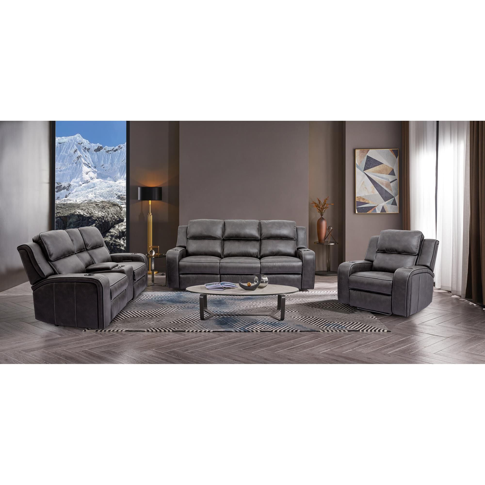 Oxford Furniture 2-Piece Power Reclining Living Room Set in Cowboy