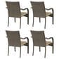 Hearth and Haven Patio Wicker Dining Chair in Brown (Set of 4), , large