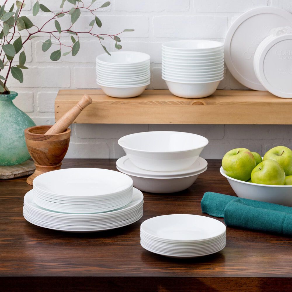 Corelle 78-Piece Dinnerware Set in Winter Frost White, , large