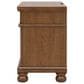 Ashley Rowlenstown 3 Drawer Nightstand in Medium Brown with Outlet and USB Ports, , large