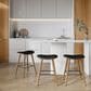 Lumisource Saddle Counter Stool with Black Cushion in Walnut and Black (Set of 2), , large