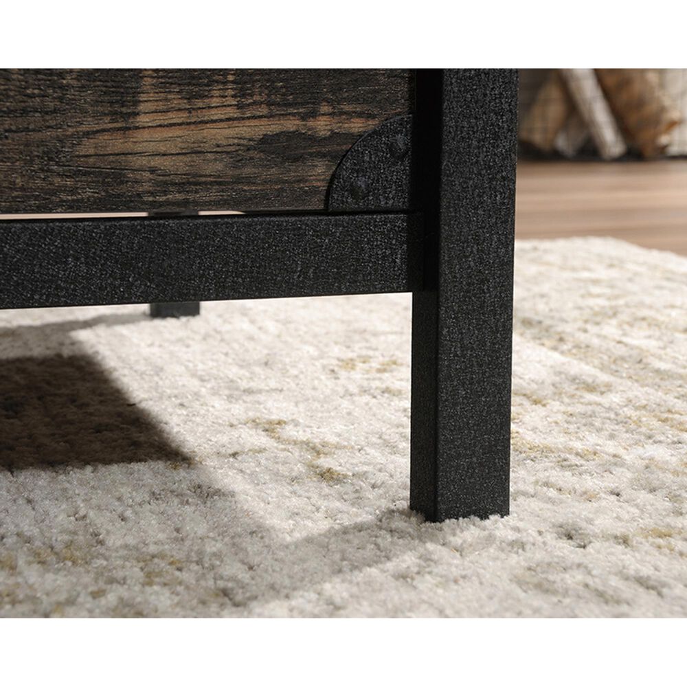Sauder Steel River Desk in Carbon Oak and Black, , large