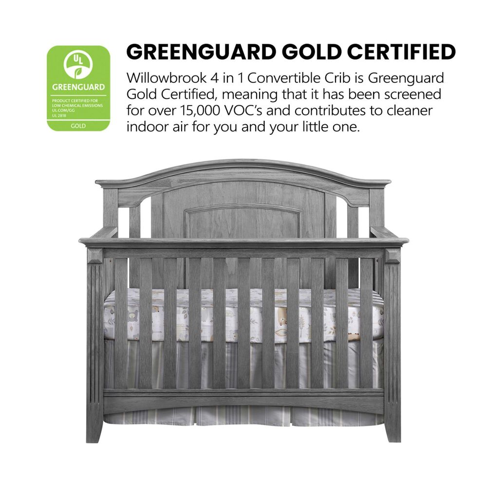 Oxford Baby Willowbrook 4-In-1 Convertible Crib in Graphite Gray, , large