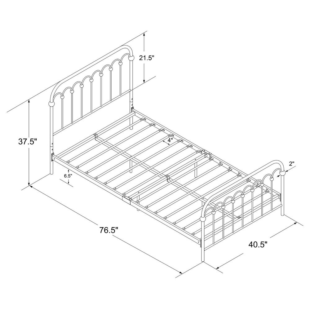 Novogratz Bright Pop Twin Metal Bed in White, , large