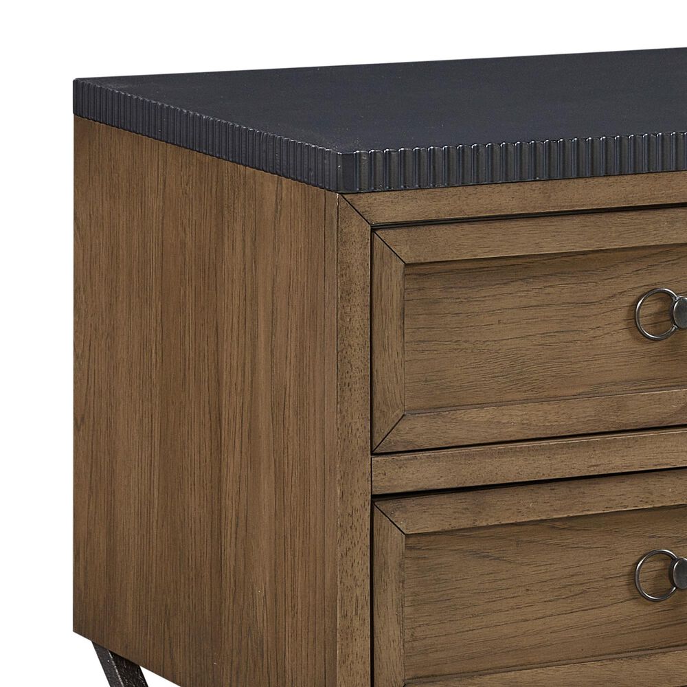Sterling Timber Tarrington 2-Drawer Nightstand in Almond and Black, , large