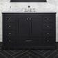 Lexora Home Dukes 48" Single Bathroom Vanity in Espresso with 2 cm White Carrara Marble Top and Rectangular Sink, , large