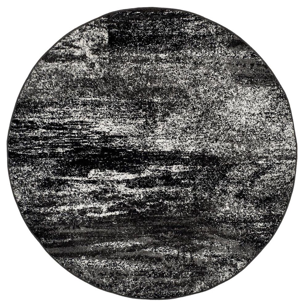 Safavieh Adirondack ADR112A 6&#39; Round Silver and Black Area Rug, , large