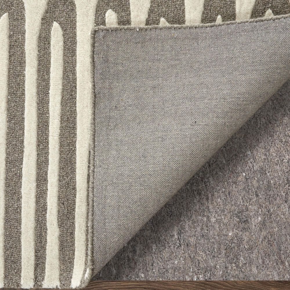 Feizy Kimball Taupe and Ivory 5&#39; x 8&#39; Area Rug, , large