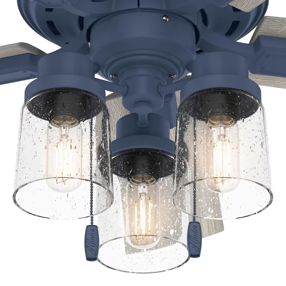 Hunter Hartland 44&quot; Ceiling Fan with LED Lights in Indigo Blue, , large