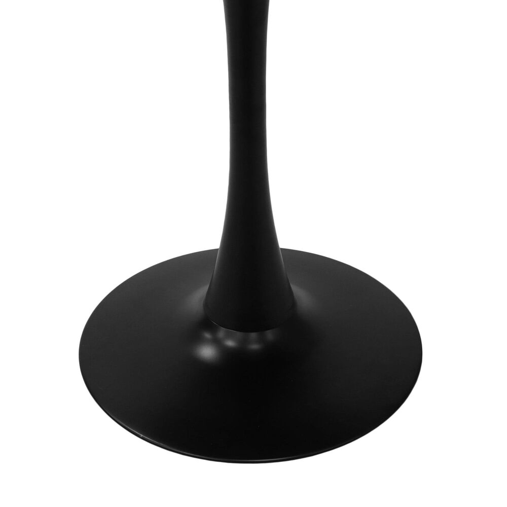 Leisuremod LeisureMod Bristol Mid-Century Modern Round Dining Table with a 31 Wood Top and Iron Pedestal Base with Gloss Finish for Kitchen and Dining Room, , large