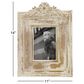 Maple and Jade Vintage Hand-Carved Flower Photo Frame in Whitewashed and Natural Brown, , large