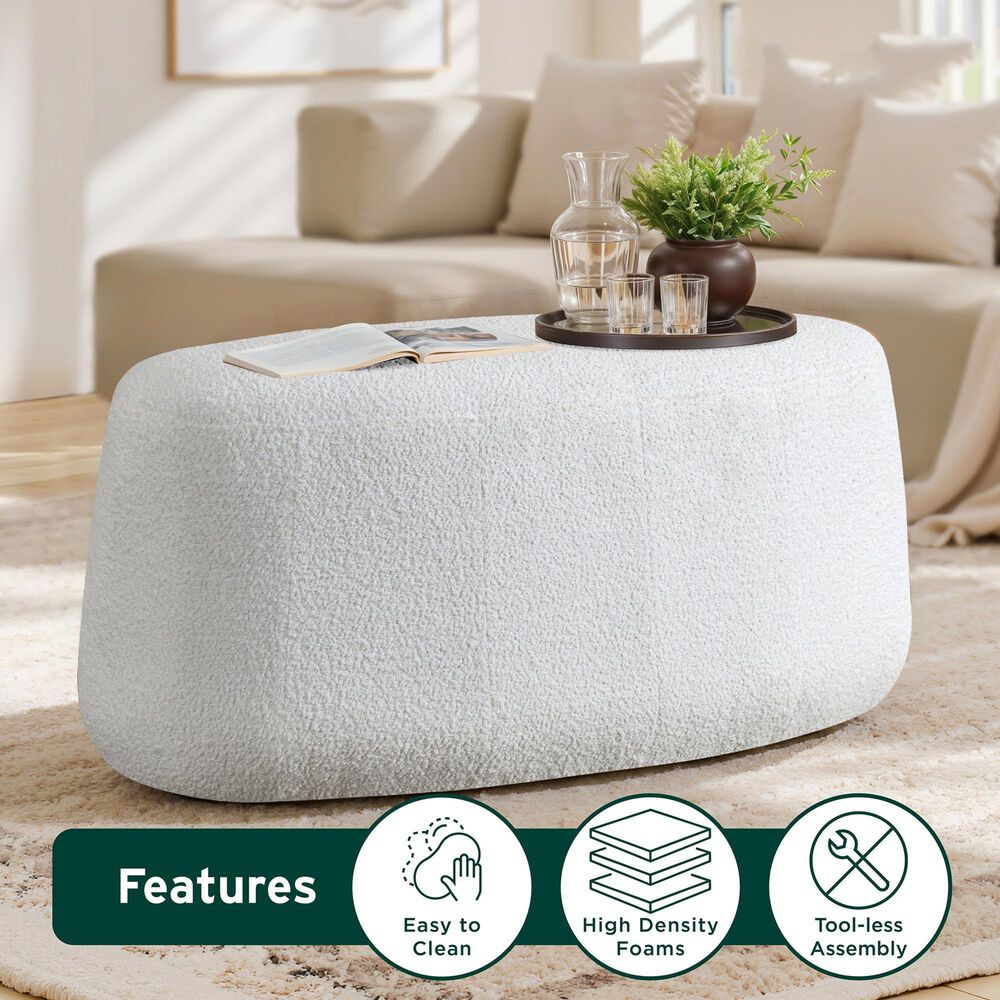 Lifestyle Solutions Kayden Ottoman in White, , large