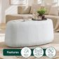 Lifestyle Solutions Kayden Ottoman in White, , large