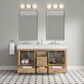 37B Alanya 60" Double Bathroom Vanity in Warm Oak with White Composite Stone Top, , large