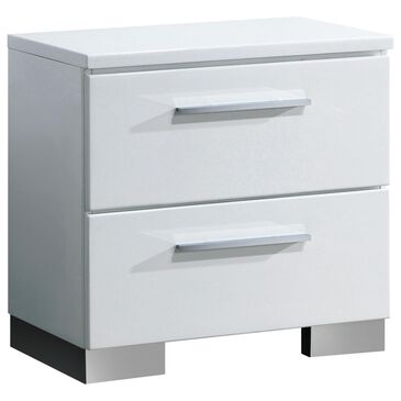 Furniture of America Perkins 2 Drawer Nightstand in Glossy White, , large