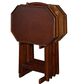 Parkerville Furniture Line TV Tray Table Set with Stand in Cherry (Set of 4), , large