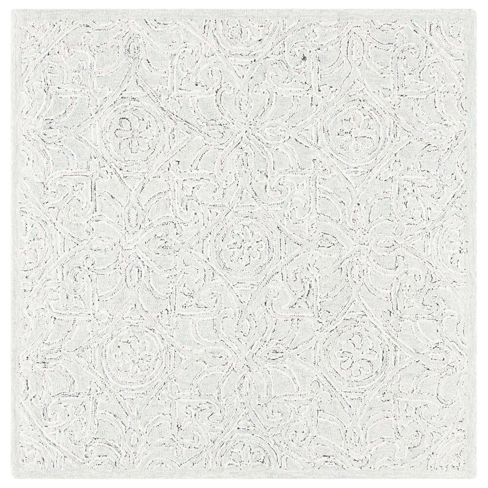 Safavieh Micro-Loop Damask 5" Square Gray and Ivory Area Rug, , large