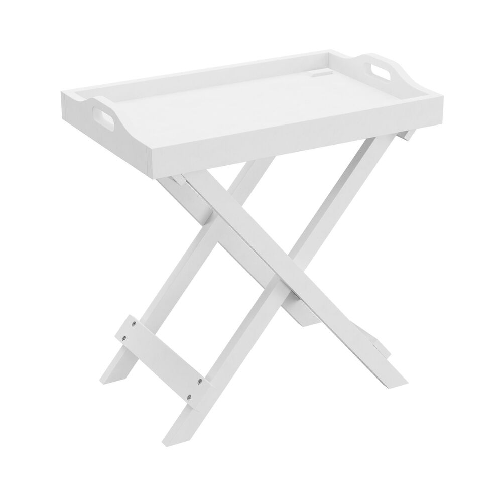 Timberlake Lavish Home Folding End Table in White, , large