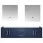 Lexora Home Geneva 72" Double Bathroom Vanity Cabinet Only in Navy Blue and 30" LED Mirrors, , large