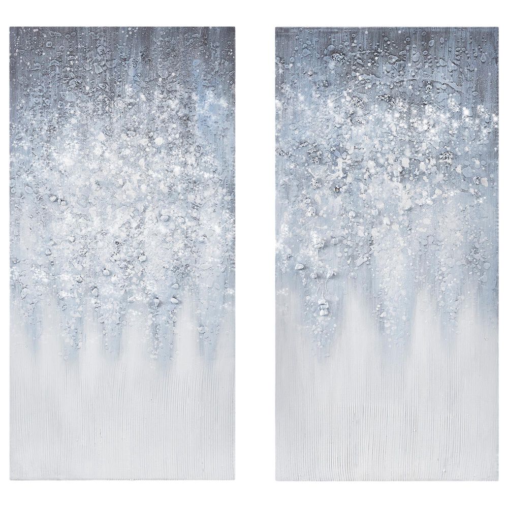 Hampton Park Winter Glaze 2-Piece Wall Art Set in Blue and White, , large