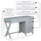 Linon Home Decor Peggy Side Storage Desk in Grey, , large