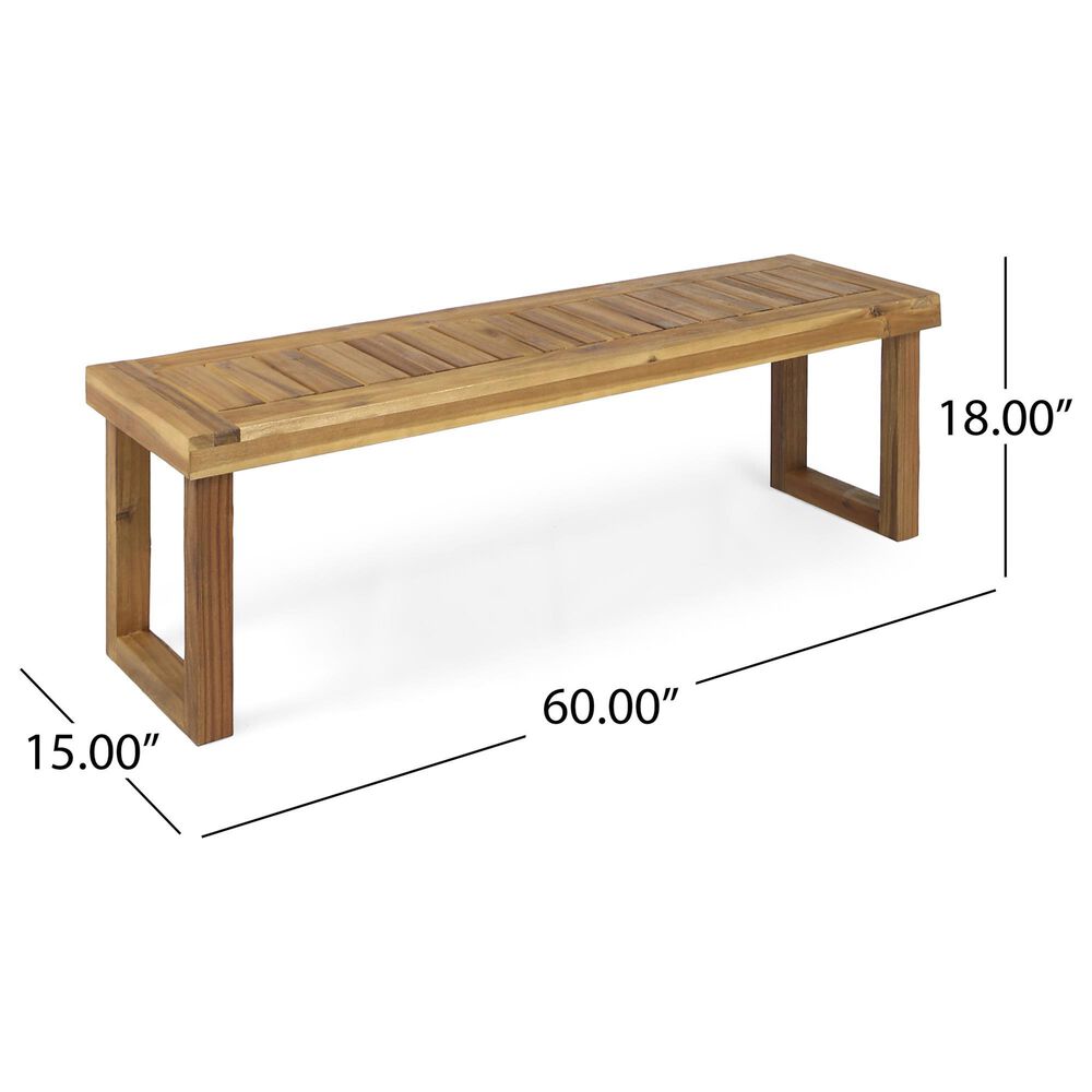 Hearth and Haven Nestor Patio Bench in Natural, , large