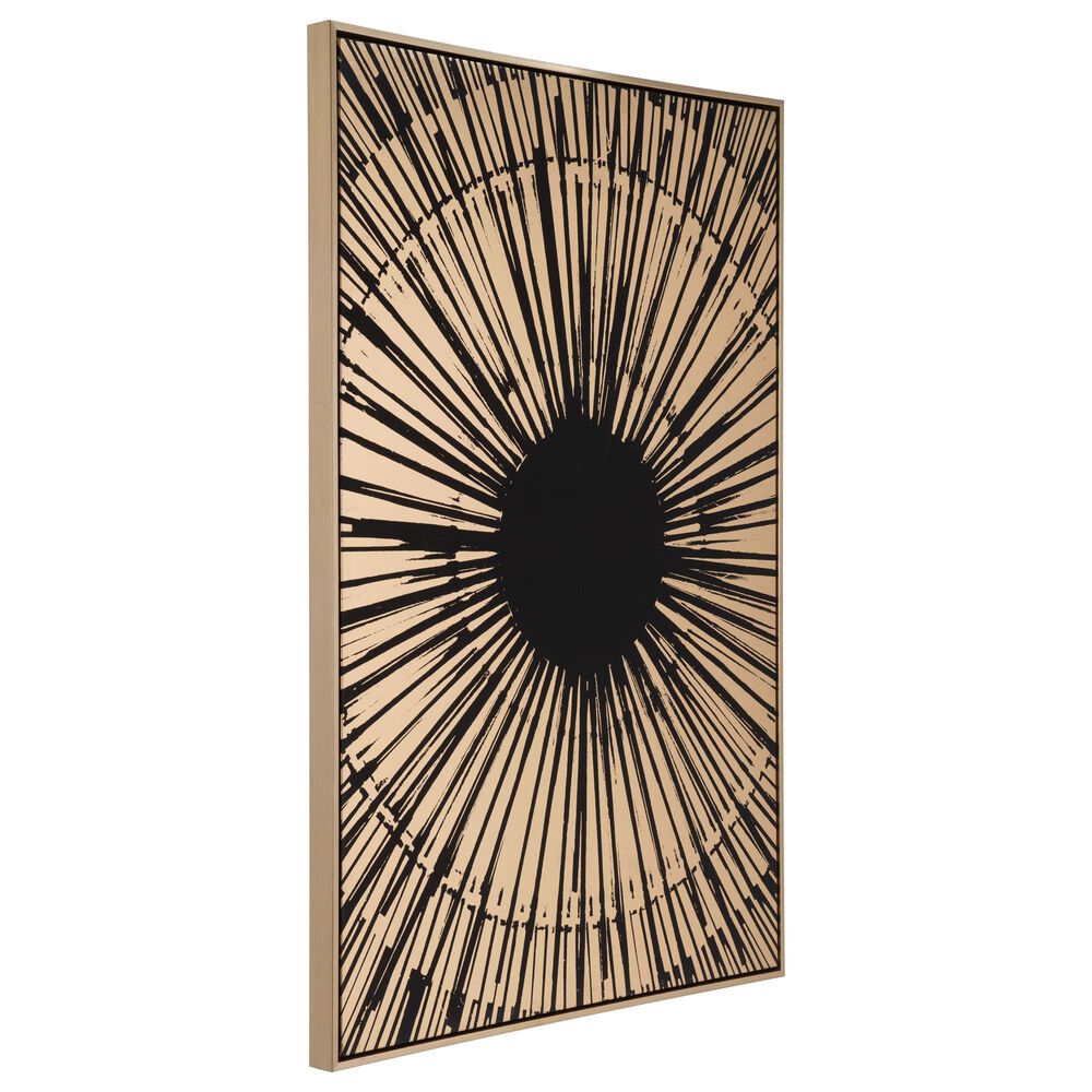 Zuo Modern Gold Sunburst Canvas Wall Art in Black and Gold, , large